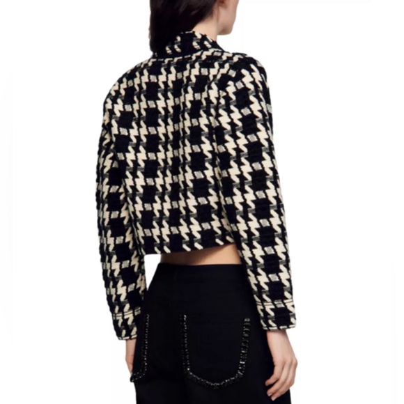 Bree Jacquard Houndstooth Short Coat - Picture 2 of 3